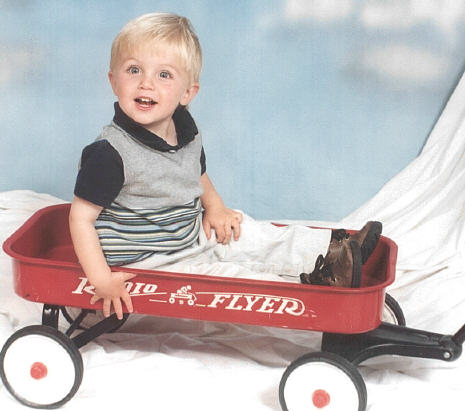 Conor in wagon