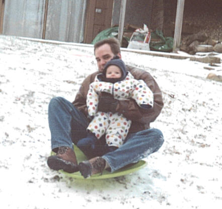 Sledding with dad